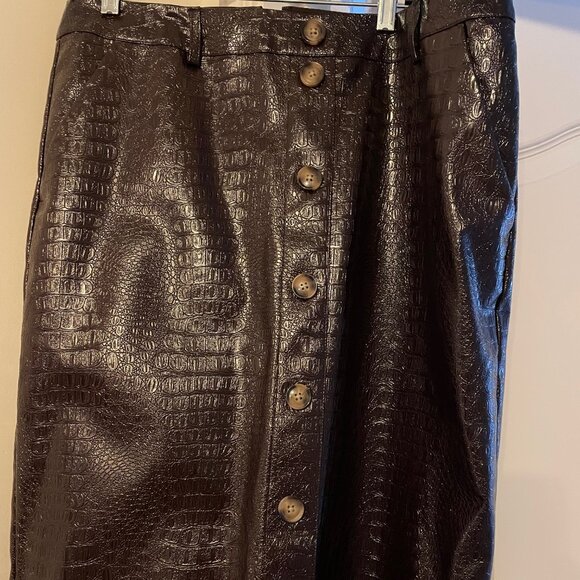 Rachel Comey x Target Brown Croc-Embossed Faux Leather Skirt | Size 16 | NWT - Picture 2 of 4